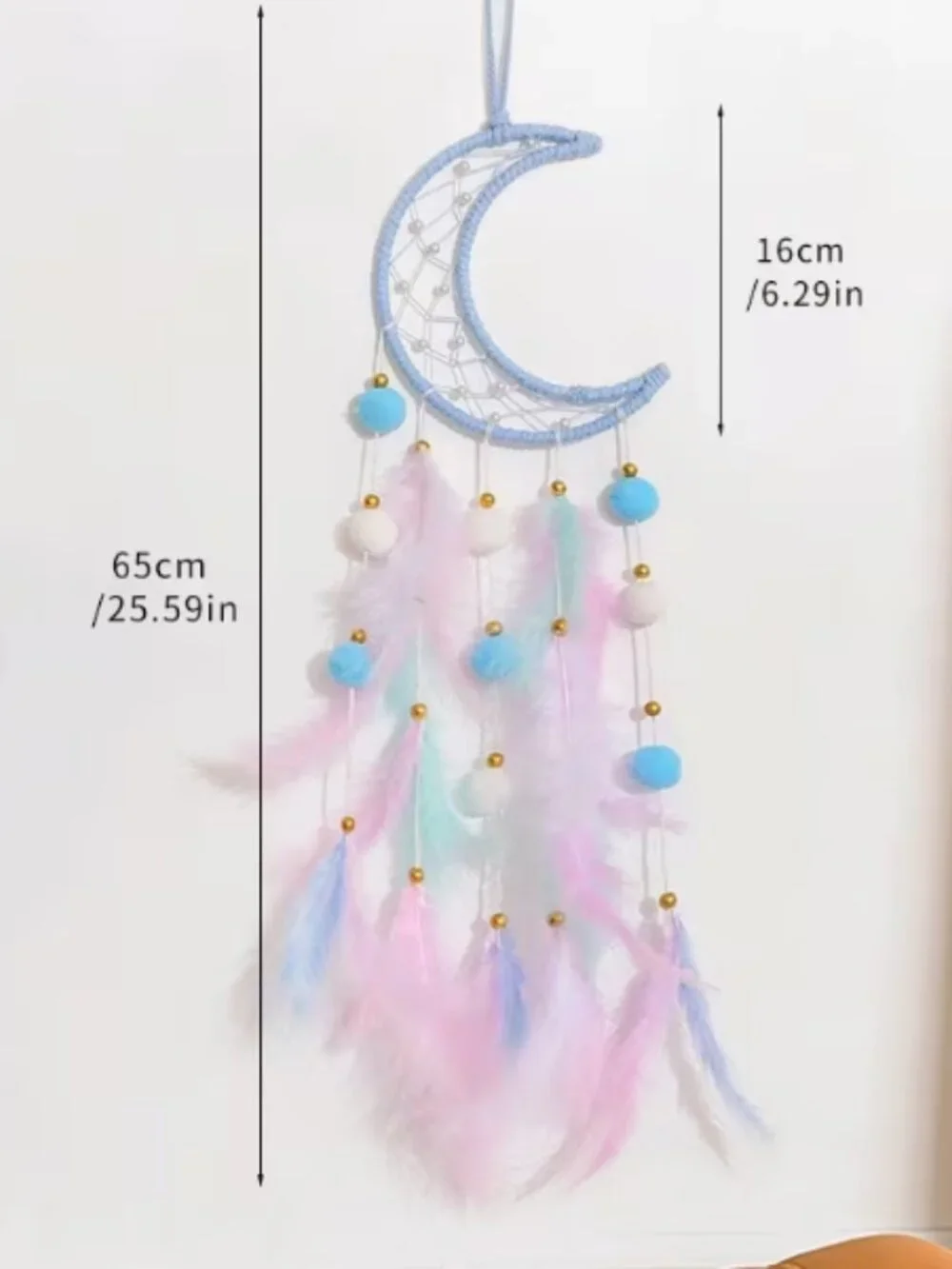 3 PC Cat, Star, Moon Dreamcatchers - Pastel Rainbow
